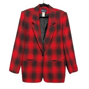 Vintage Requirements Old Money Prep Wool Blend Blazer Women Sz 10 Dark Academia